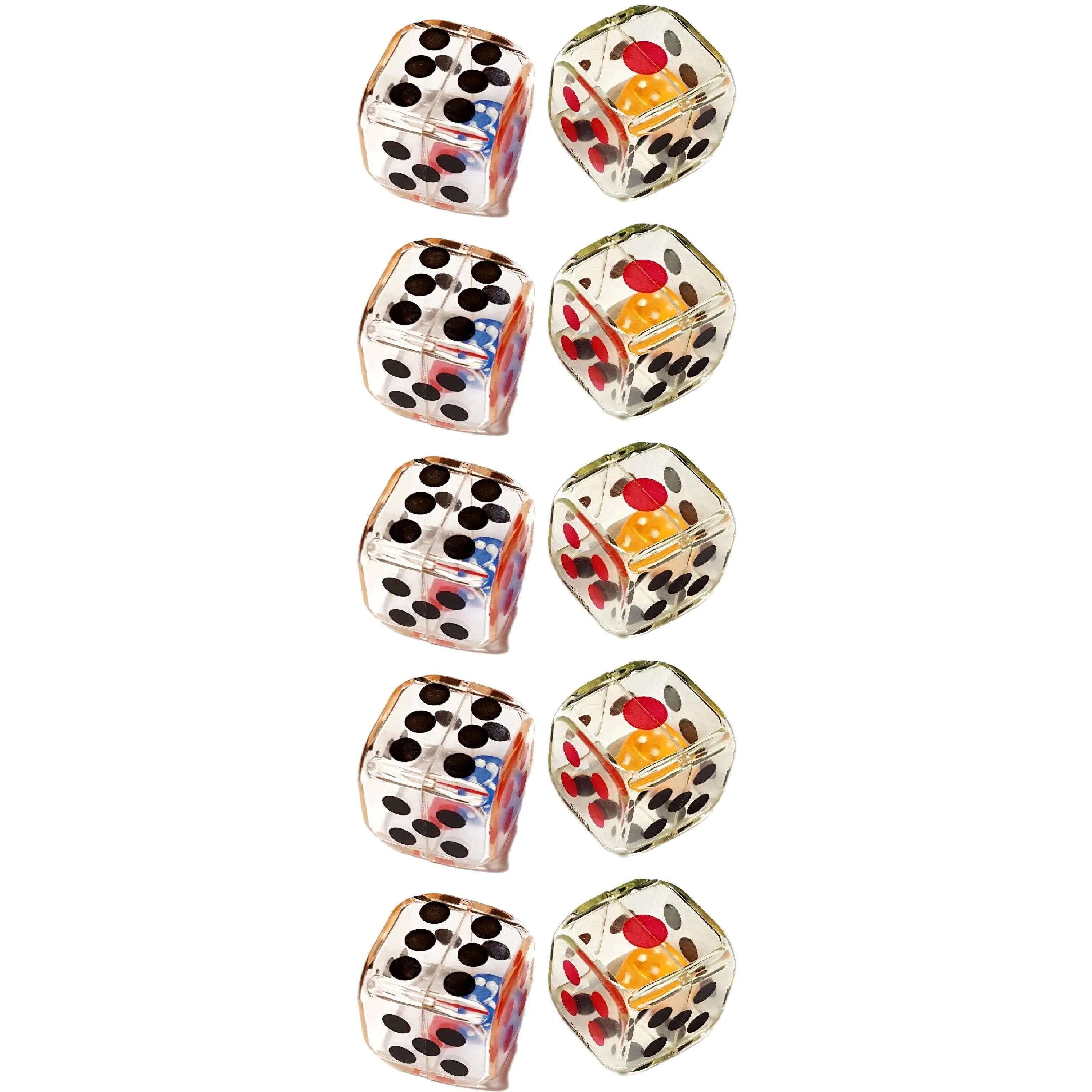 

24 Pcs Dice-in-dice 28mm Transparent Dice With 10mm Mini Dice Inside Kids Birthday Party Favors Joke Gifts Home Game Toys Use