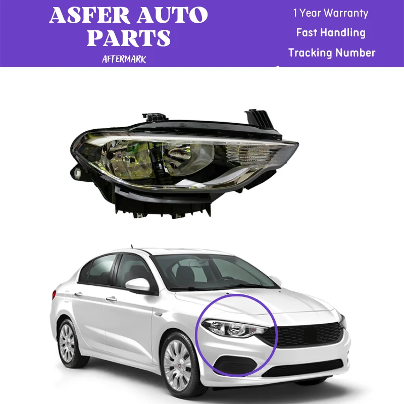 For Fiat Tipo (Egea) Headlight Chromium Sedan SW HB For Dodge Neon 2015 After 52145158 52094994 52094990 High Quality Auto Parts