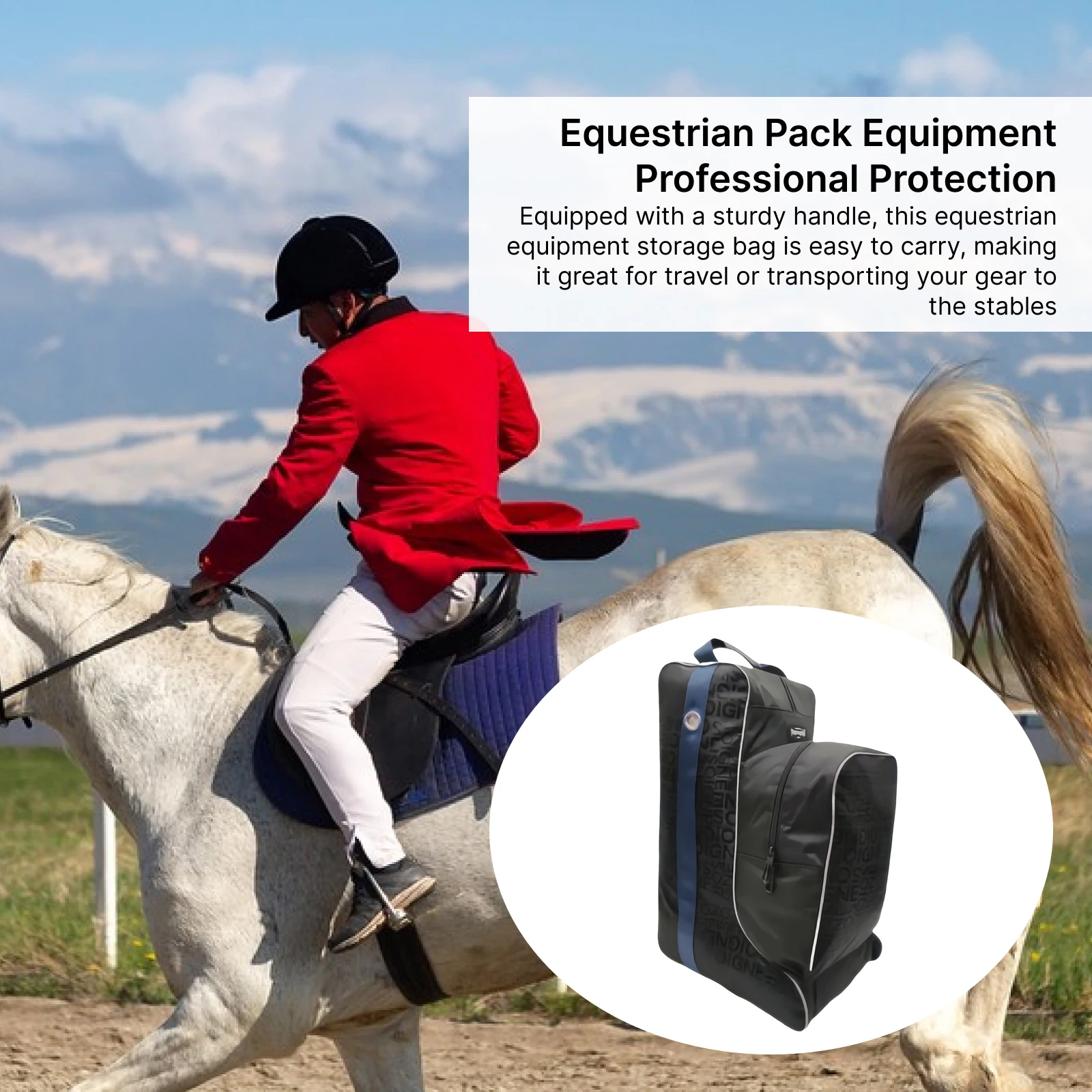 Multifunctional Equestrian Boot Bag Portable Scratch-Resistant Tall Boot Carrier for with Large Capacity Horse Riding Equipment