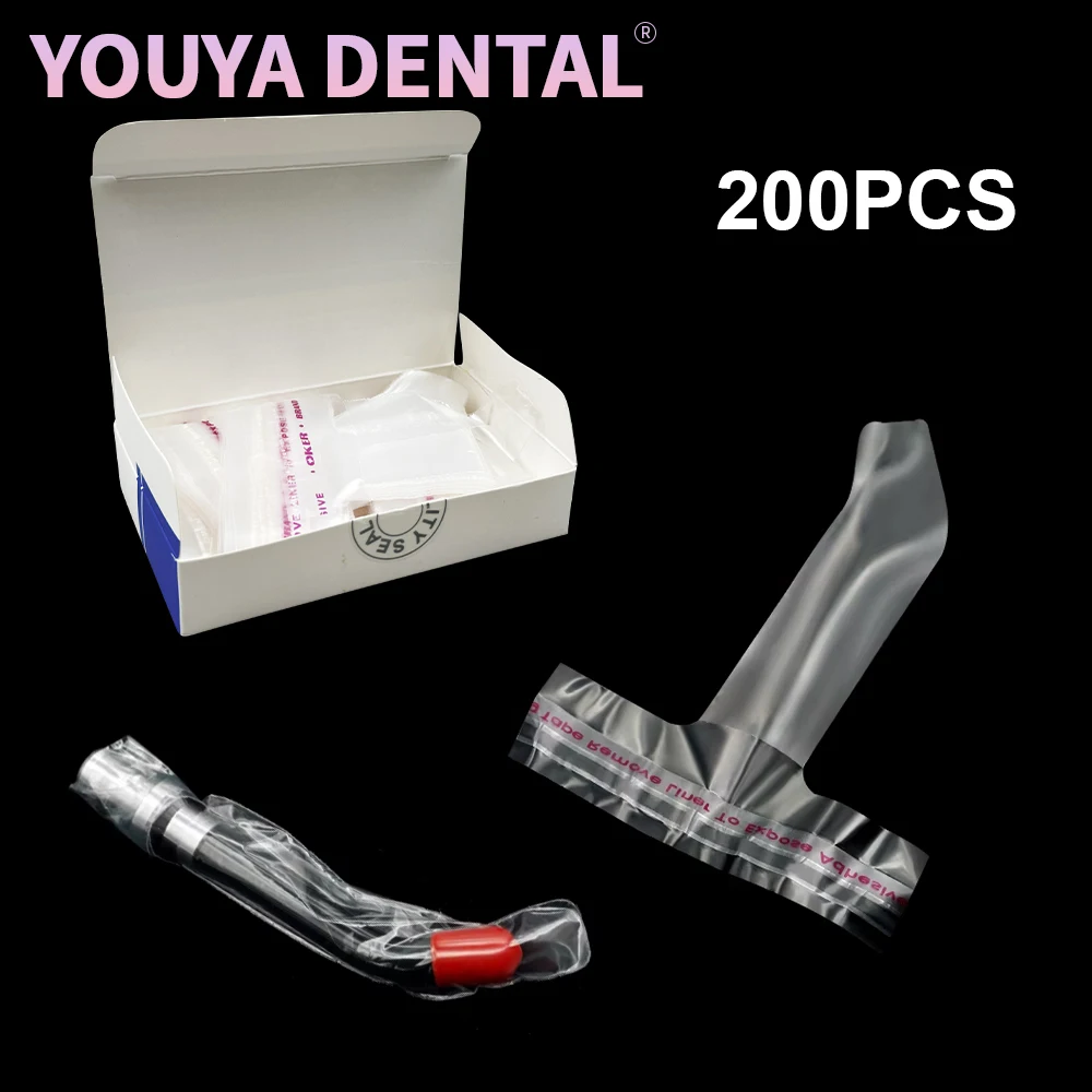 

200Pc/Box Dental Disposable Plastic LED Curing Light Guide Sleeve Dental Light Curing Head Covers Protective Film clinic supplie