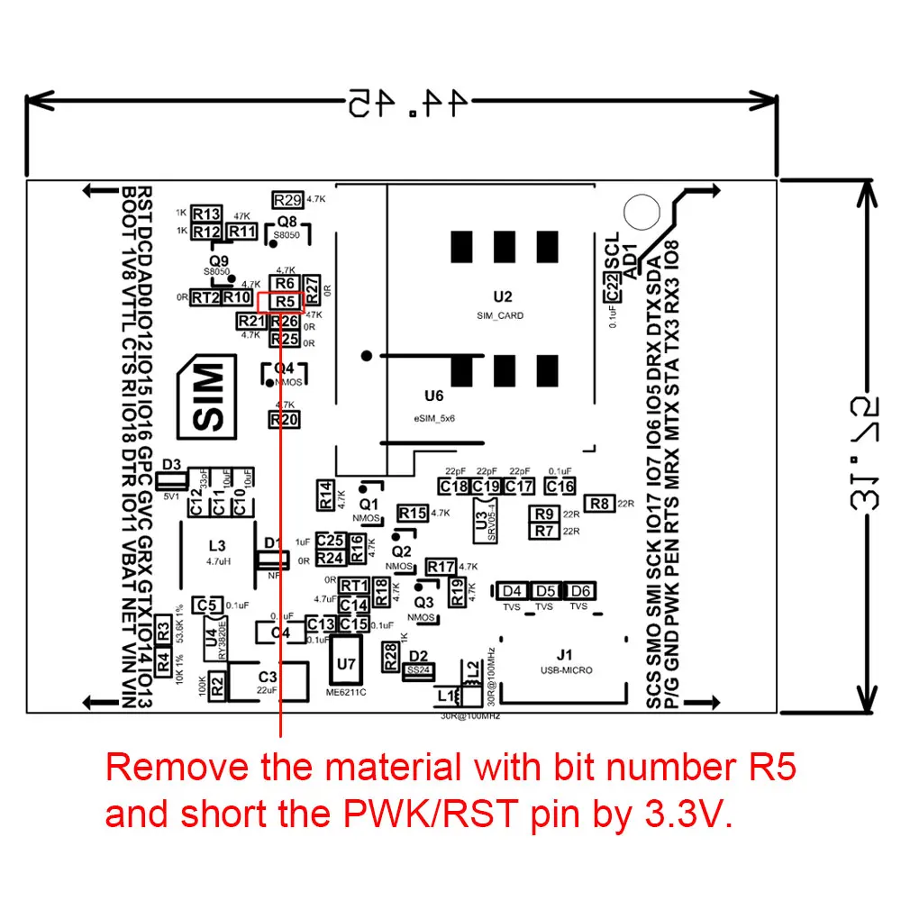 SIMCOM A7670C-MANS Development Board LTE CAT1 + 4G + 2G + suara + GNSS