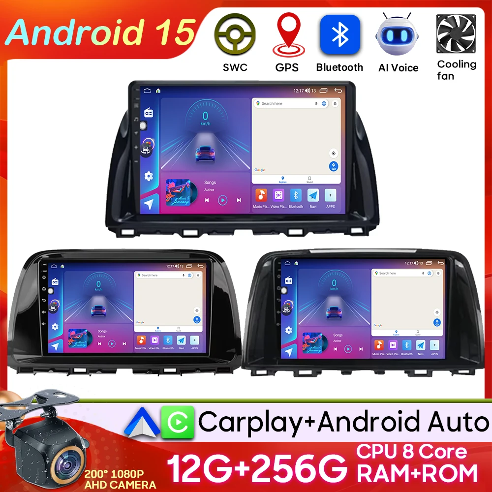 

Android 15 Carplay For Mazda CX 5 CX5 CX-5 2012- 2016 Video Player Car Radio Multimedia GPS Navigation Carplay Head Unit NO 2din