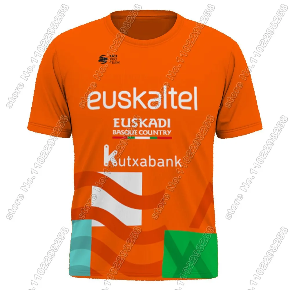 2024 Euskaltel Euskadi Team T Shirt Spain MTB Cycling Jersey Outdoor Tech Shirts Training Tops Fitness Jersey Running Clothing