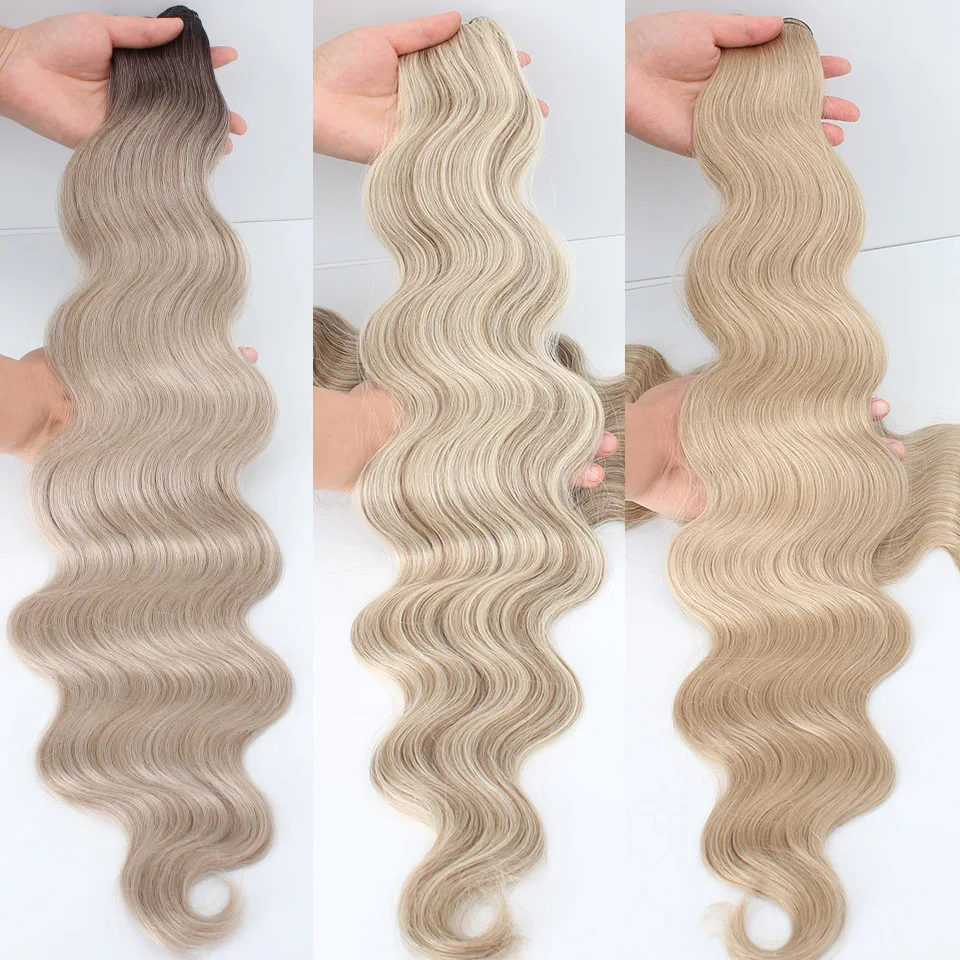 

Красочные 30-дюймовые объемные пучки волос 613 пианино-русые натуральные синтетические волосы для наращивания Ombre толстый хвост свободные глубокие волосы