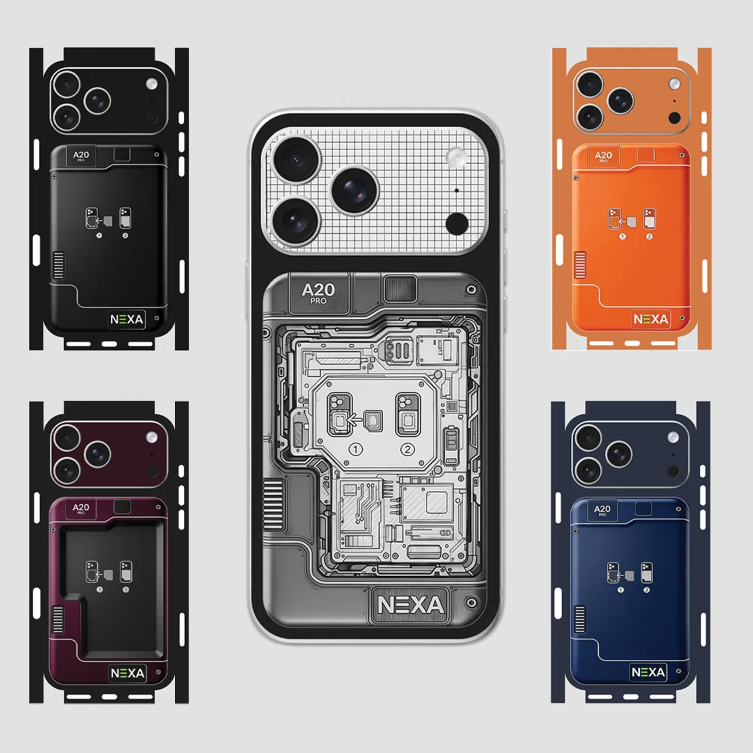 

Protective Vinyl Phone Wrap for iPhone 11 - 17 Pro/Pro Max – Precision Cut Decal | NE006 Hidden Tech Edition By Nexa Skins
