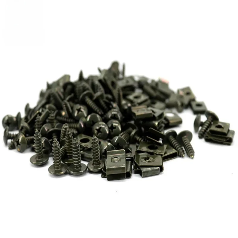 AliExpress NONE 50/40 Sets M4 M5 Motorcycle Car Scooter ATV Moped Ebike Plastic Cover Metal RetainerSelf-tapping Screw and Clips 4.2mm 4.8mm