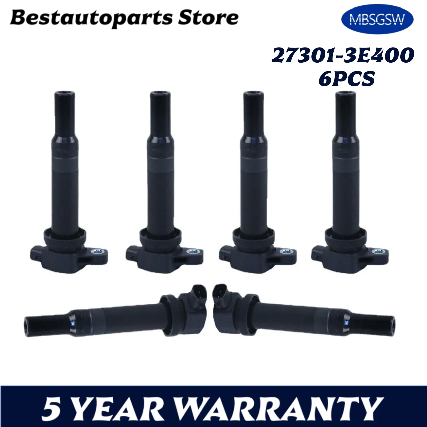 

6PCS 27301-3E400 UF558 High Quality Ignition Coil For Hyundai Santa Fe Kia Optima Rondo 2.7L V6 273013E400