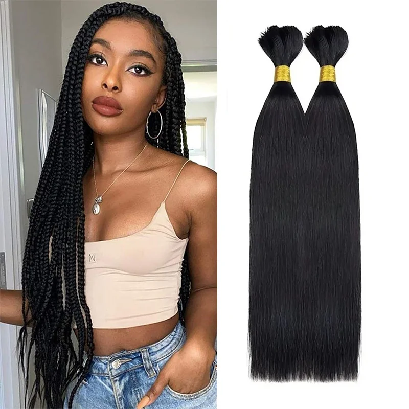 Human Braiding Hair Straight Bulk Human Hair for Braiding No Weft 1 Bundle 50g Straight Braiding 100% Remy Human Hair Extensions