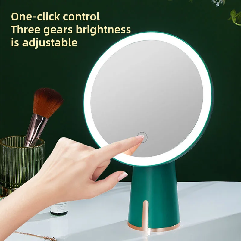 Desktop LED makeup mirror with light beauty mirror suitable for multiple scenes beauty mirror portable folding dressing mirror
