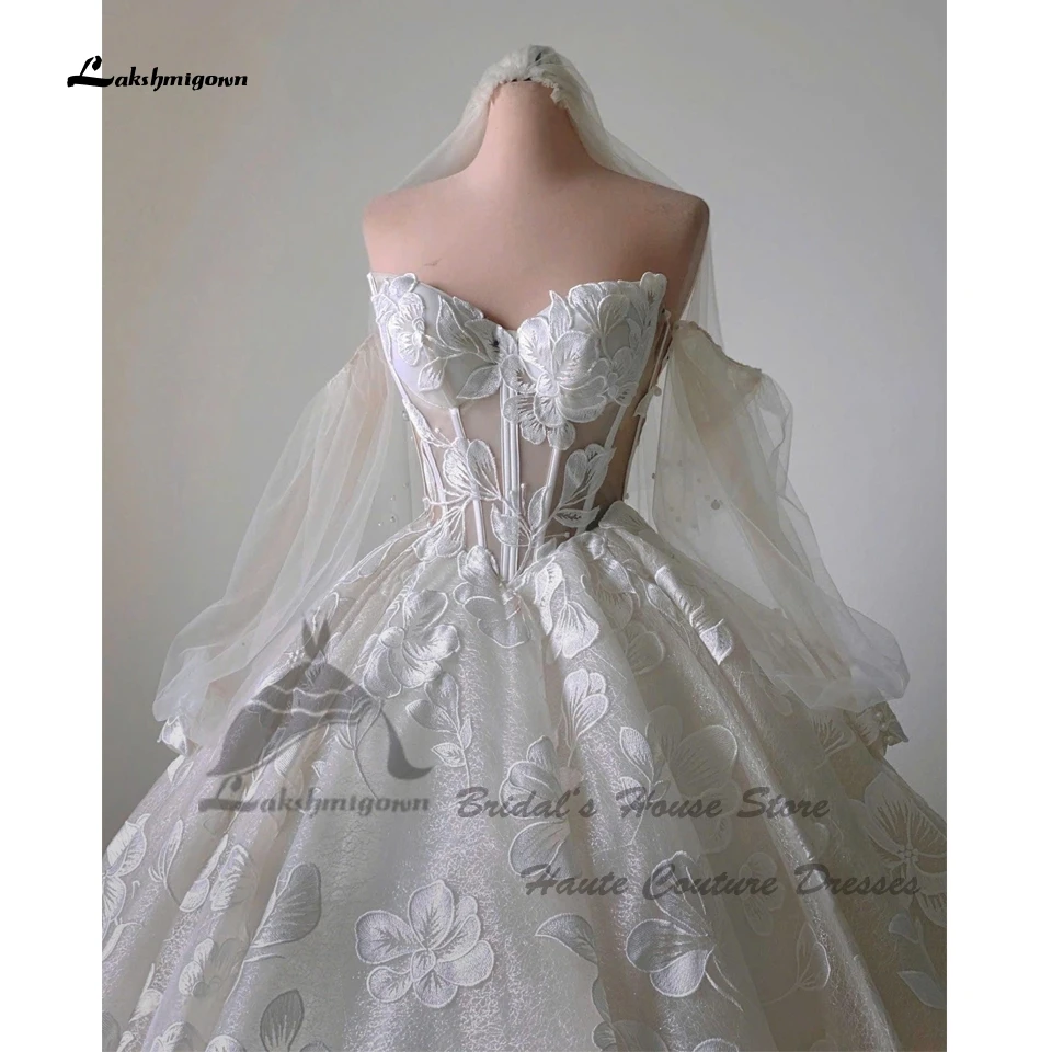 Lakshmigown Luxuriöse Spitzen-Hochzeitskleider für die Braut 2026 Maßgeschneiderte Korsett-Boho-Brautkleider mit Schnürung am Rücken – Detail 3