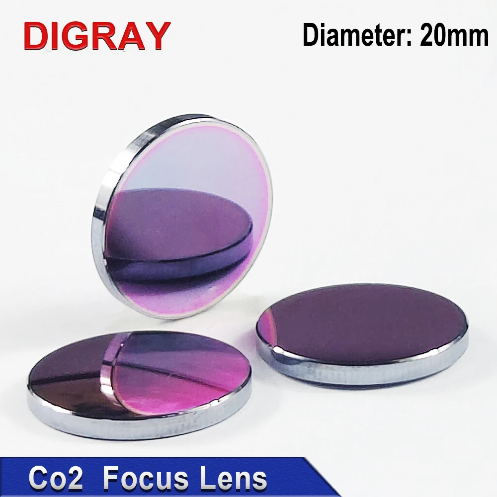 

DIGRAY Co2 Laser Focusing Lens, Dia: 20mm Focal Length: 50.8 63.5mm Suitable For High Power 130W 150W Engraving Cutting Machine
