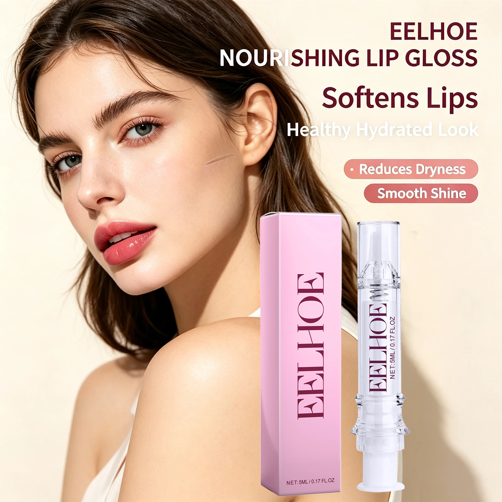 Plumping Lip Gloss Hydrating Mint Extract Soften Lips Reduce Flaking Dryness Lasting Effect Smooth Fuller Appearance Beauty Lip Care