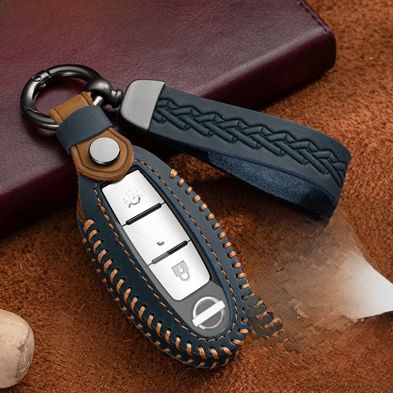 Étui à clés de voiture en cuir pour Nissan, Juke LePG, Micra K12, Note Patrol, Qashqai J11, J10, Tiida Versa, X-Trail, Xtrail, T32, MF Iti