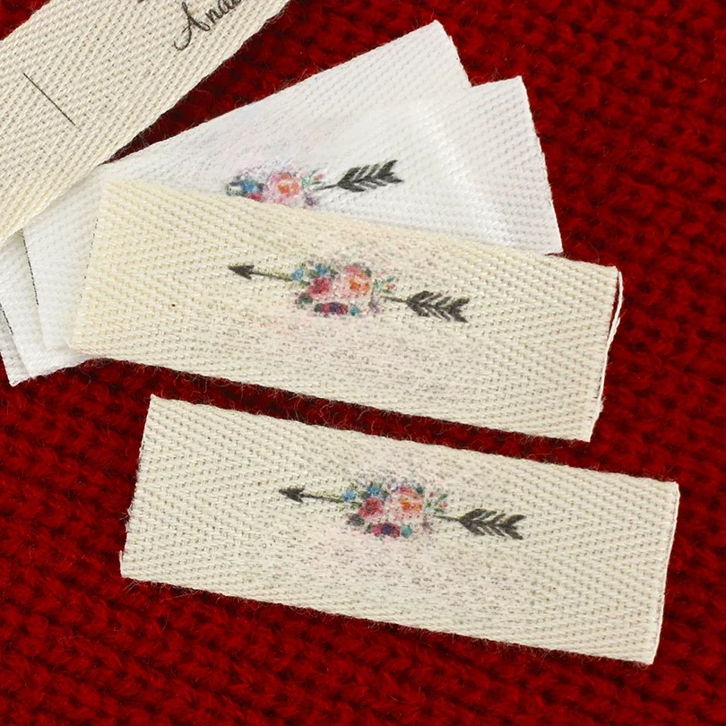 Benutzerdefinierte Stoffetiketten für Kleidung, Twill RibbonLabels, Logo-Etiketten, Nähzubehör, Ribbon-Etikett, Namensschilder, xw3510, 20x60mm