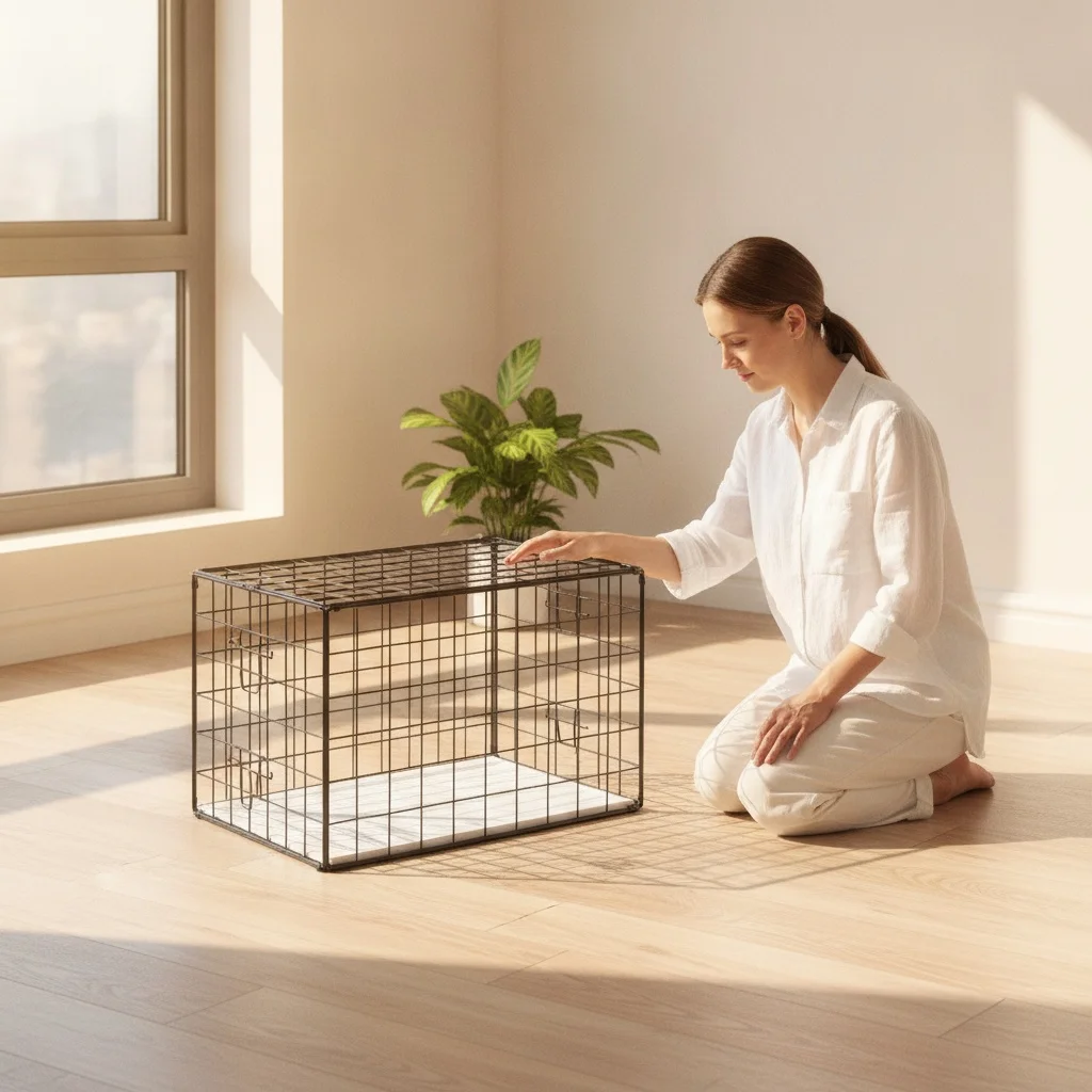 Iron Mesh Cat Cage for Sunbathing and Anti-Fungal Protection, Portable Pet Enclosure for Small Cats