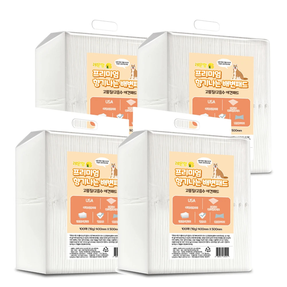 Cnl Dog Litter Pad Deluxe Super Absorbent Lemon Fragrance 18 g 100 Blatt x 4 Packungen 400 Blatt