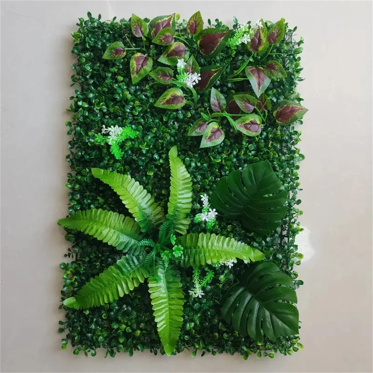 1pc Artificial Green Plant Wall Panels Simulation Plant Background Wall Decoration 3D Bionic Plant Outdoor Lawn, Fake Grass