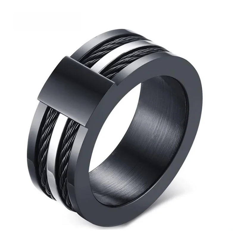 Czarny męski unikalny pierścionek obrączka pierścionek z węglika wolframu 12,5 mm męska biżuteria rocznicowa rozmiar 9 #   10 #   11 #   12 # — zdjęcie 2