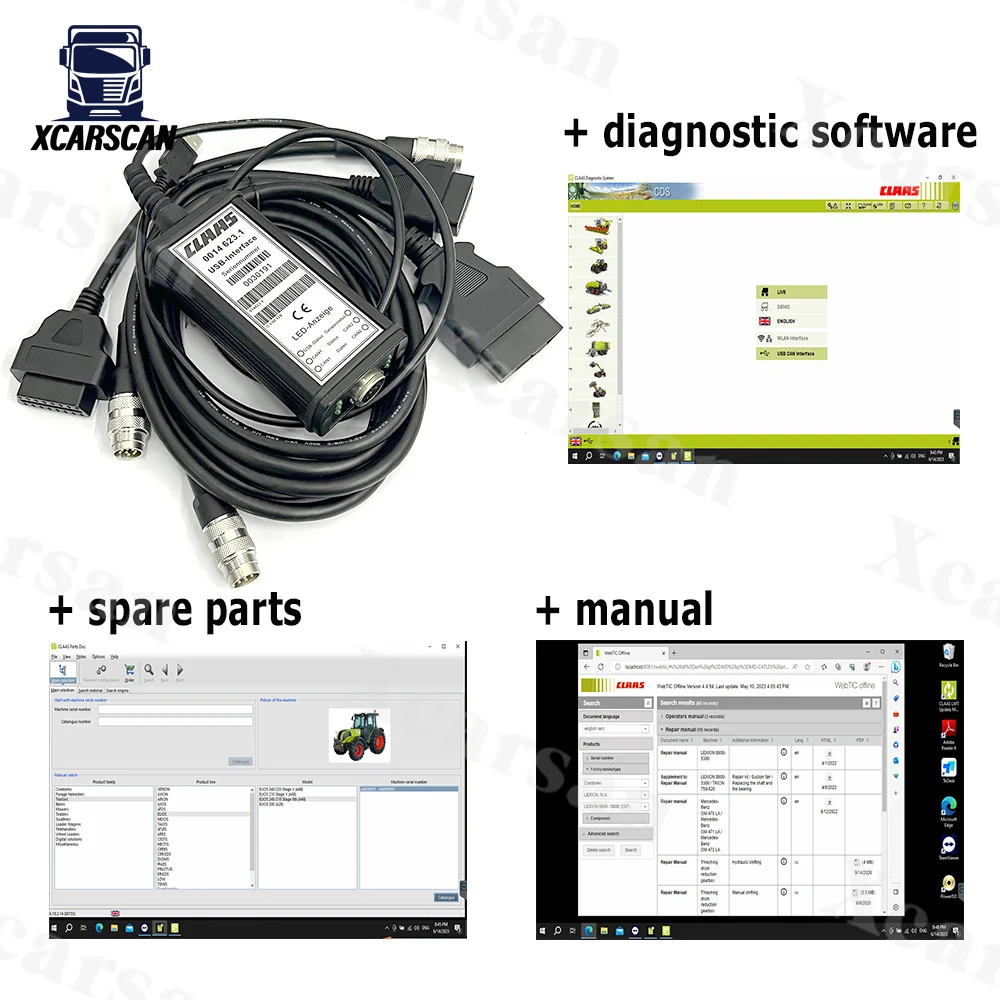 For CLAAS CANBUS MetaDiag CDS + manual + spare parts truck tractor Agriculture construction Interface For CLASS diagnostic tool