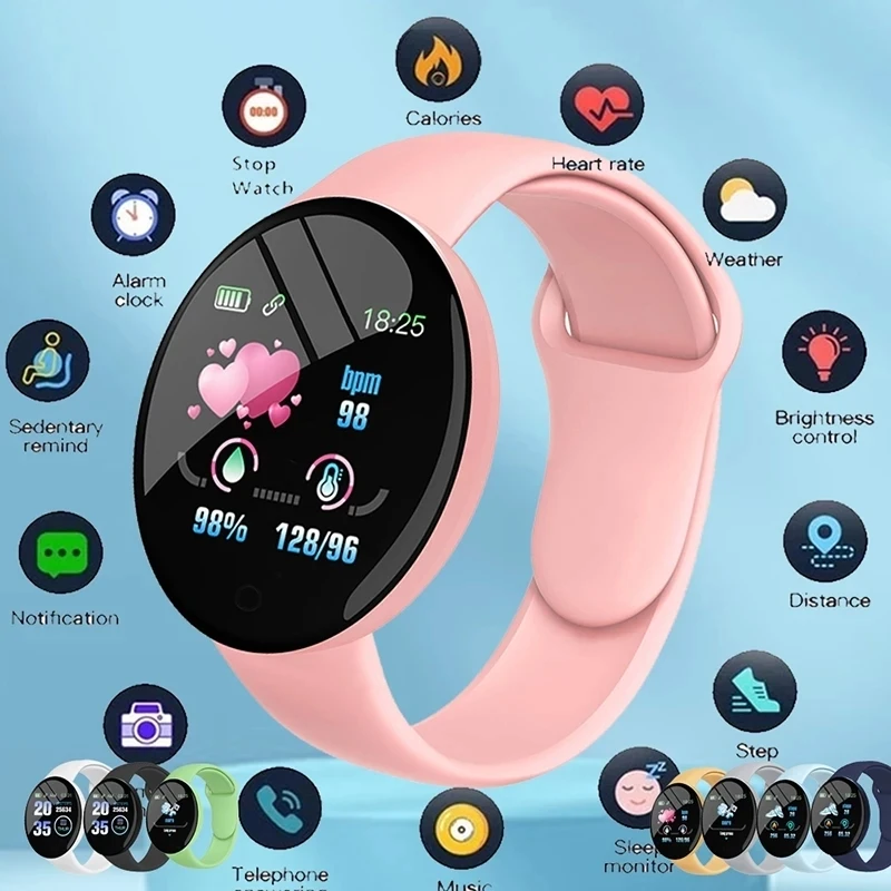 Smart watch D18 professional sports USB 1.44 inch round screen counting step calories bracelet