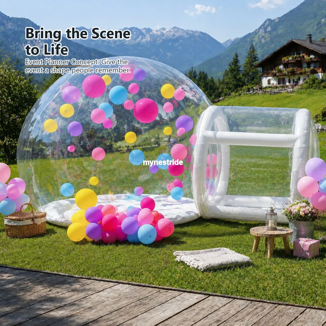 Dôme gonflable transparent YKT5861 |   Tente de camping / Tente gonflable - Rendez votre prochain événement irrésistible - Personnalisez-le à votre façon
