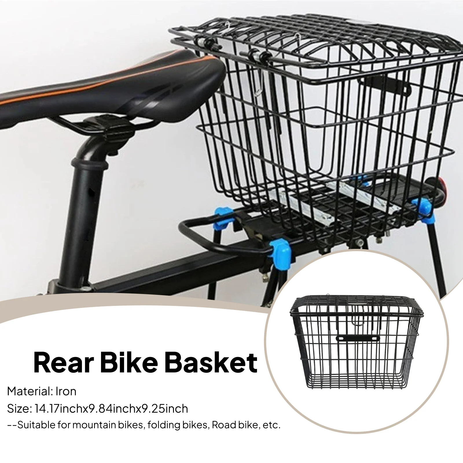 

Задняя корзина для велосипеда Тяжелый багажник для велосипеда с крышками для складных велосипедов Корзина на раму велосипеда Простая установка Универсальная