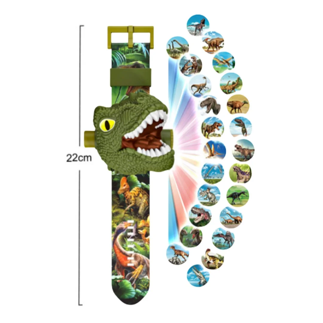 Dinosaur Projection Watch, Children's Glowing Toys, 24-Picture Flashlight, Camera, Christmas Gift, Early Education