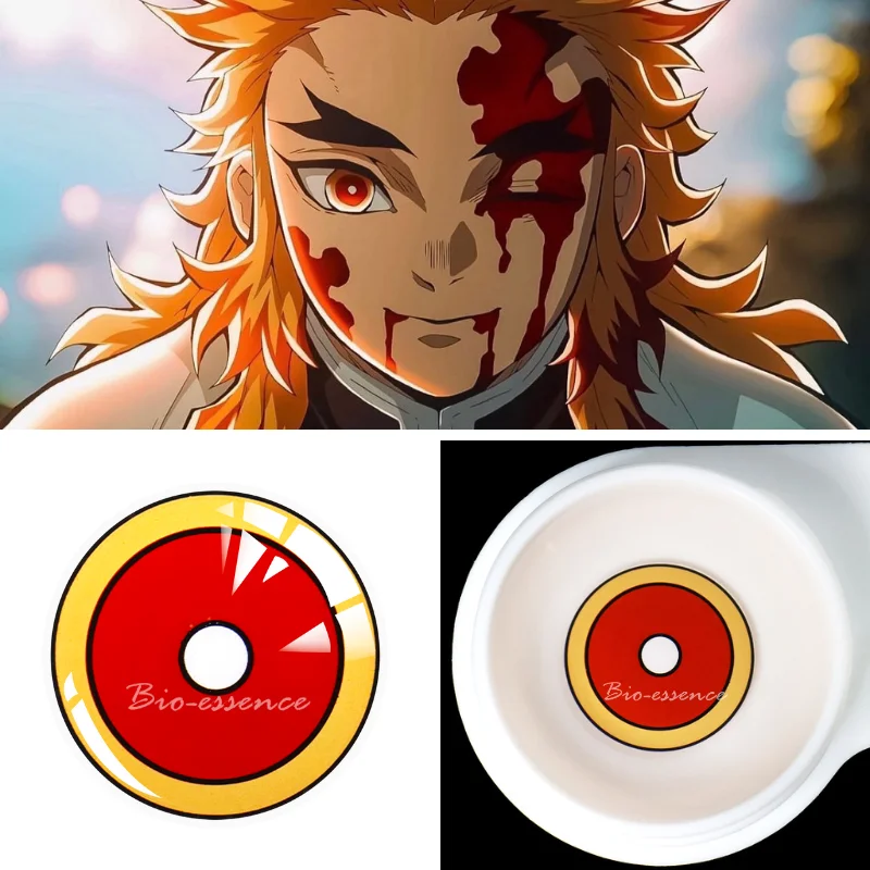 Bio Essence Lens 1 Pair Color Lens Eyes for Demon Slayer Cosplay Lens Halloween Contact Lenses for Nezuko Colored Pupils For Eye