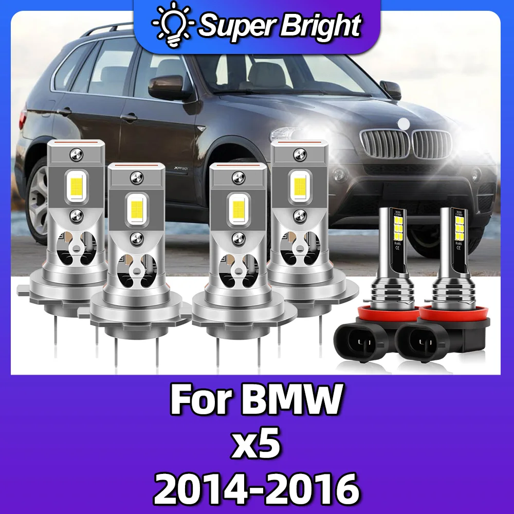 

Для BMW x5 2014 2015 2016 Светодиодный лампа для фар дальнего и ближнего света, противотуманные лампы 6000k, автомобильные лампы Turbo светильник 12 в 300 лм Вт, высокая мощность