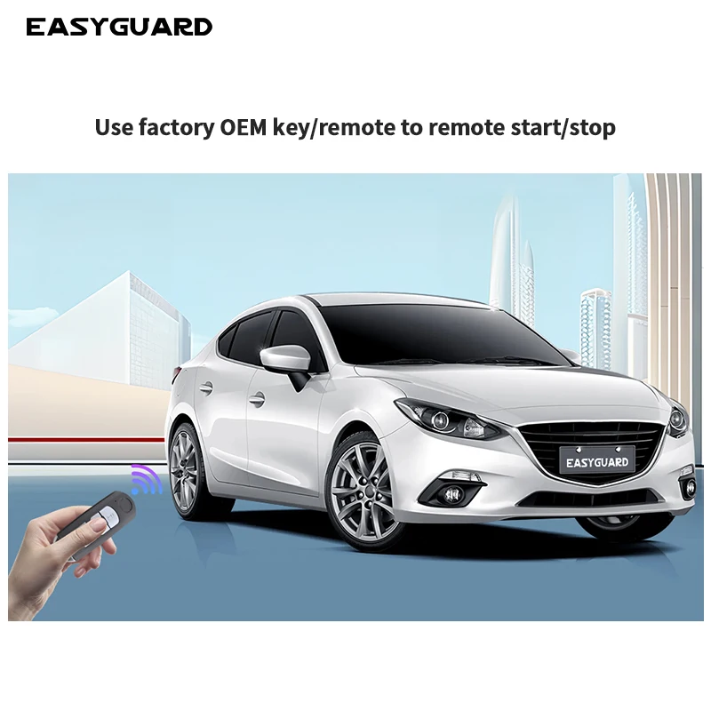 EASYGUARD Plug Play Remote Starter for Selected 2/3 button 433.92mhz Mazda CX3/CX4/CX5/CX8/CX30 With OEM push Button&Gas engine