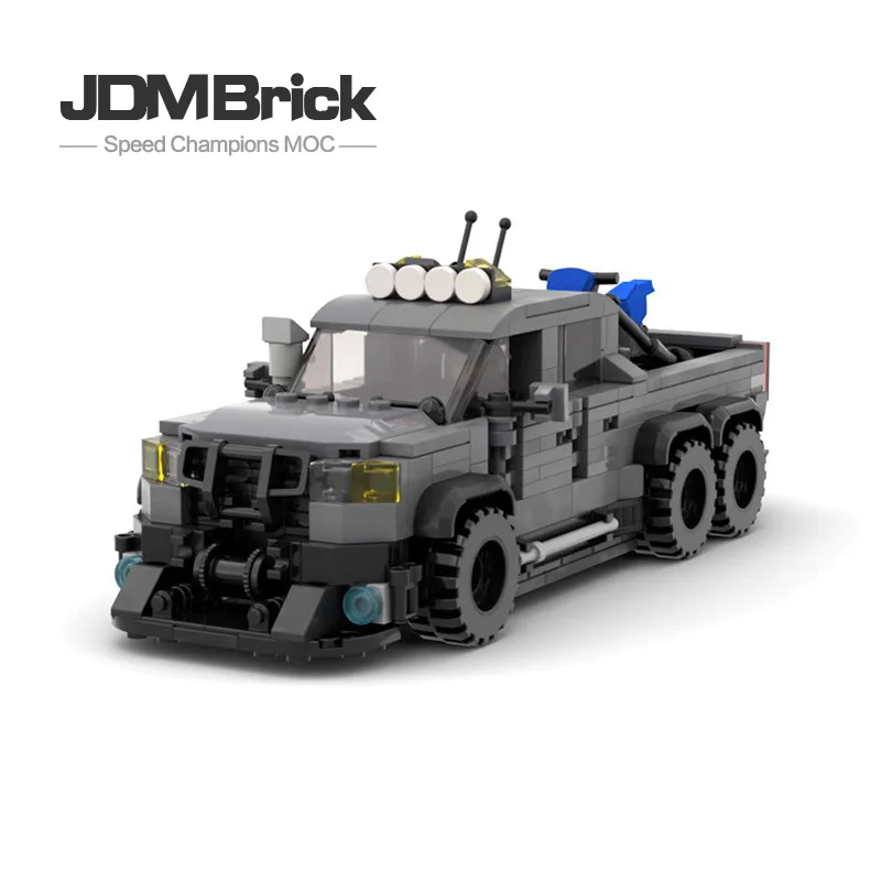 MOC-42826 Dark Grey Car Boy Truck Model Stable and Handsome Creative Assembly Block Building Block Toy Car Decoration