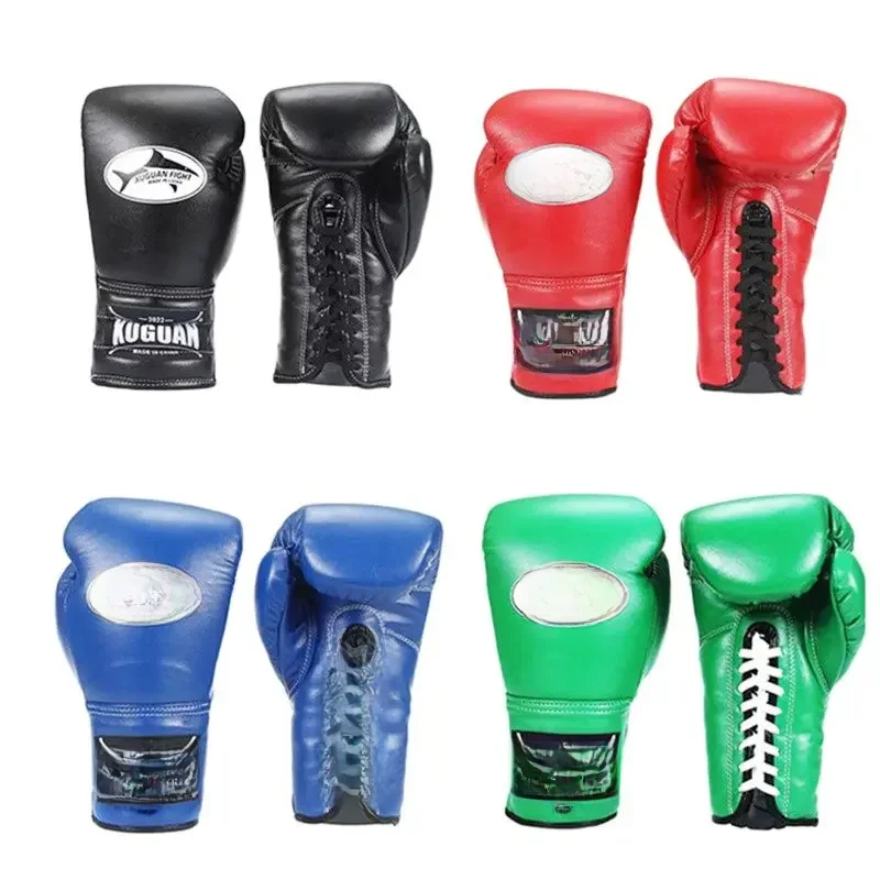 Rękawice bokserskie 6/8/10/12/14oz Wysokiej jakości rękawice treningowe PU Tether MMA Muay Thai dla dorosłych Sanda Sprzęt treningowy do boksu — zdjęcie 2