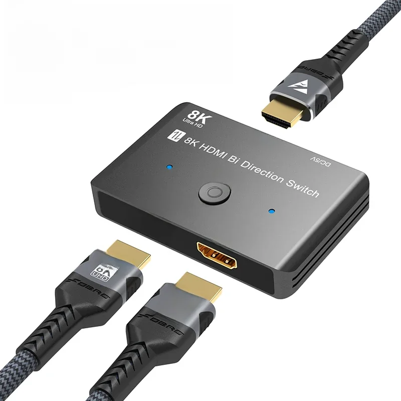 8K HDMI Switch 1 In 2 Out 2 In 1 Out Bidirectional 8K@60Hz 4K@120Hz HDMI 2.1 Switcher 2X1 1X2 two-way Converter Adapter Splitter