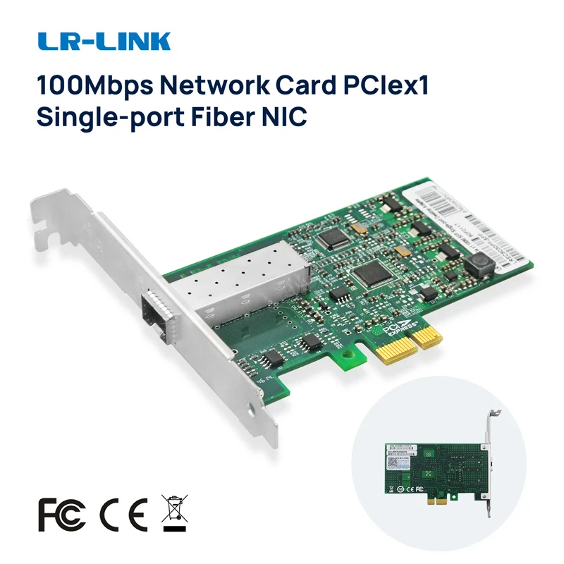 LR-LINK 9030PF-LX/SFP PCI Express 100Mbps Ethernet Network Controller Card Lan Adapter Desktop NIC Based on Intel 82574