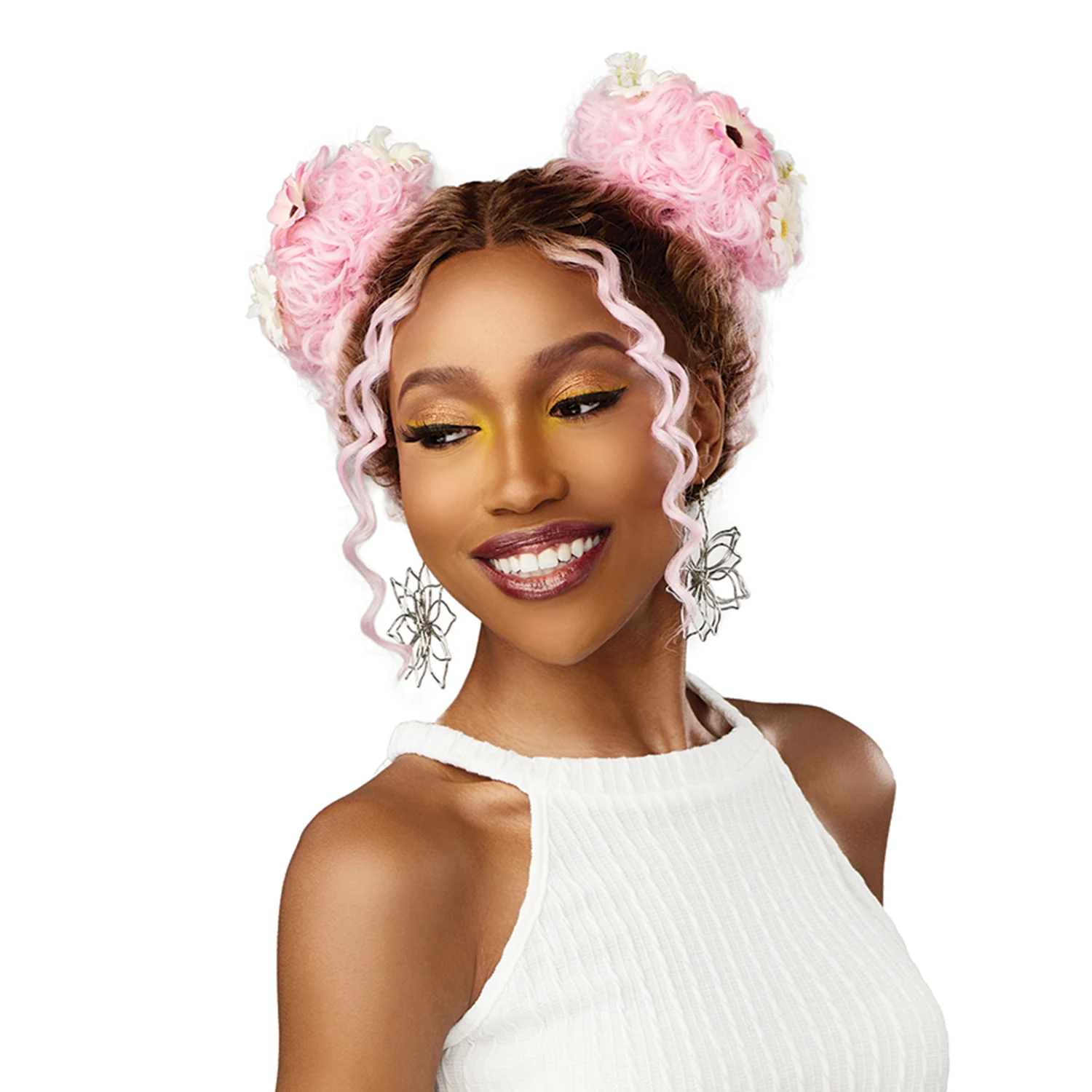 

Sensationnel HD Синтетический парик на шнуровке спереди Бесклеевой Festi-Gal Shear Muse Bubble Gal