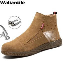 WALITAK LE-Bottes de Sécurité pour Homme, Chaussures de Soudage à Boucle Indée, Chaussures de Travail Industriel, Bottes de Construction pour Homme, Perforation Verde