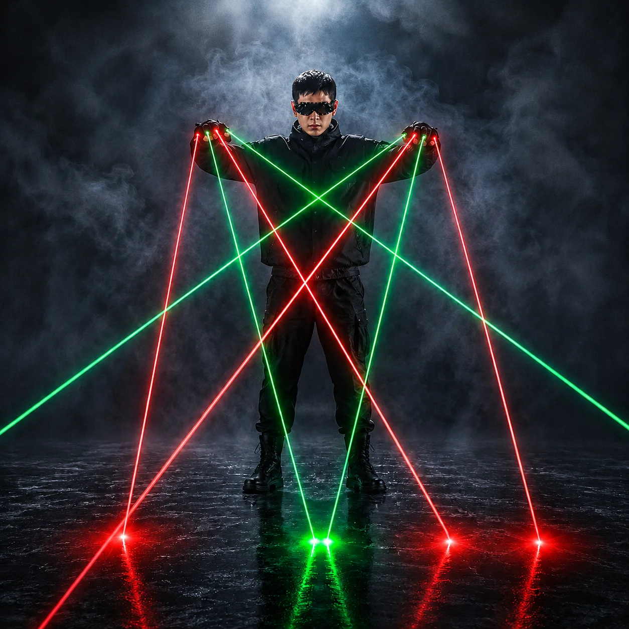 Red and Green Laser Gloves, Singer, DJ Night Dance Props, Christmas Party Light Show, Dancer Performance, High Quality, 2 in 1