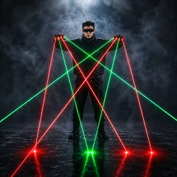 Red and Green Laser Gloves, Singer, DJ Night Dance Props, Christmas Party Light Show, Dancer Performance, High Quality, 2 in 1