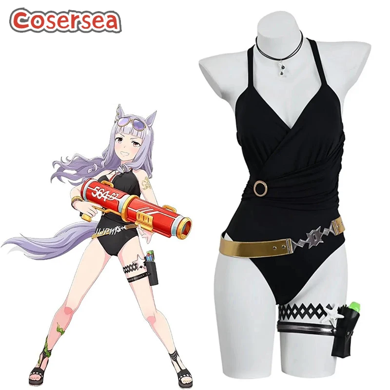 

Cosersea Gold Ship Cosplay Costume Uma musume: Pretty Derby Gold Ship Black Swimsuit Women Swimwear Jumpsuit Cos Outfit Fullset
