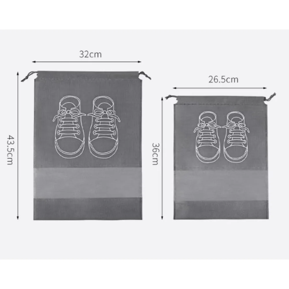 5/10 shoe storage bags, portable waterproof dust-proof drawstring shoe bags with transparent slots, suitable for daily use and t