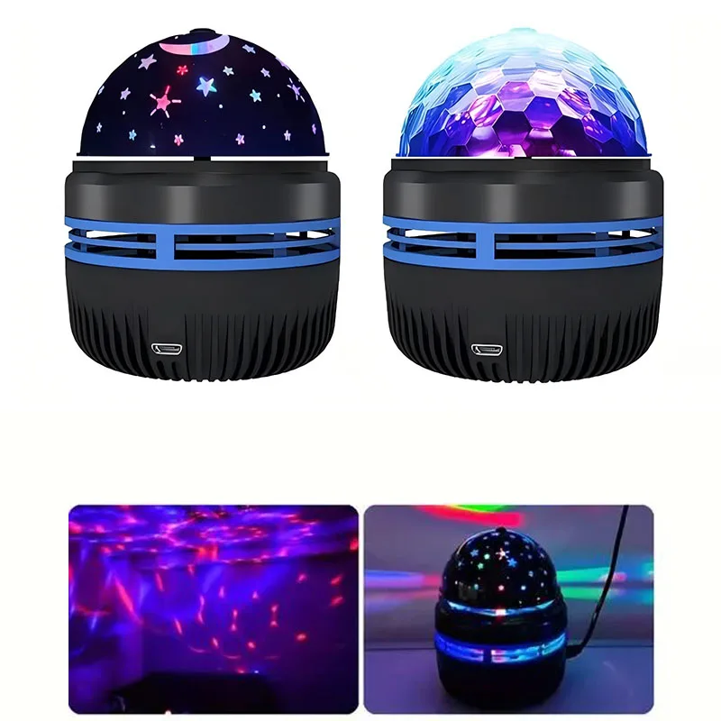 Lámpara de proyector LED de galaxia, luz nocturna colorida giratoria alimentada por USB para dormitorio, fiesta de cumpleaños, baile, discoteca, decoración de escenario