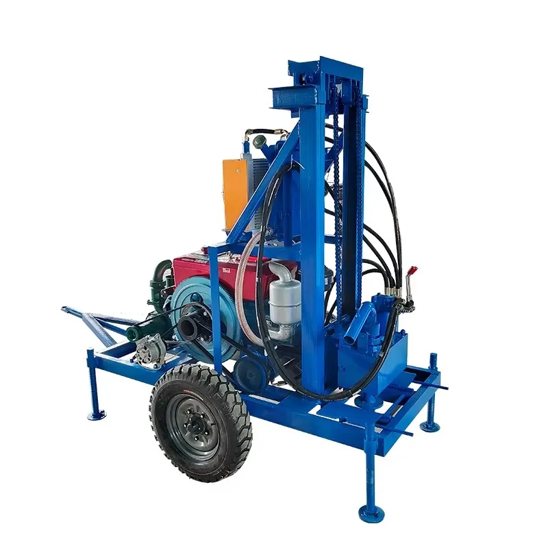 150mディーゼル小型水井戸掘削リグマシン水井戸ボア掘削機150mm径穴