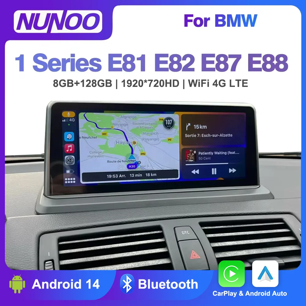 2025 Android 14 Carplay For BMW 1 Series E81 E82 E87 E88 2004-2013 CCC CIC Car Multimedia Player GPS Wireless Stereo Radio