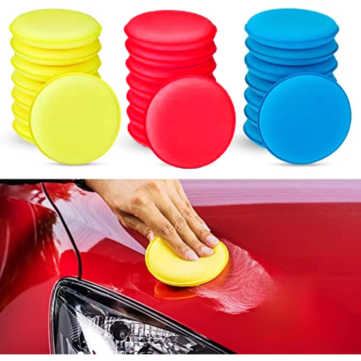 Tampon applicateur de mousse d'avertissement, microcarence, détails, voiture, polissage, cire, éponge de pressage, outil de livres de planche, 3 pièces, 6 pièces, 12 pièces, 24 pièces, 4 pouces