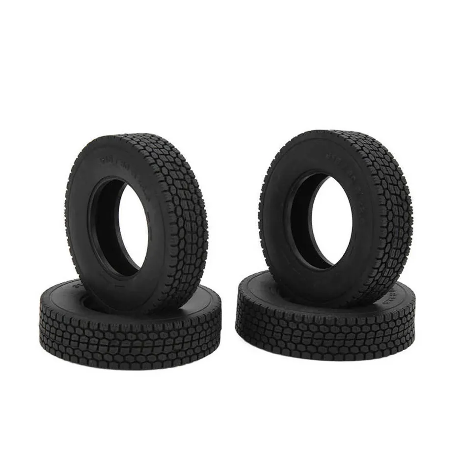 4Pcs 85mm Rubber Tyres Wheel Tires 22mm Width with Sponge Compatible for 1:14 Tamiya Tractor Trucks RC Car