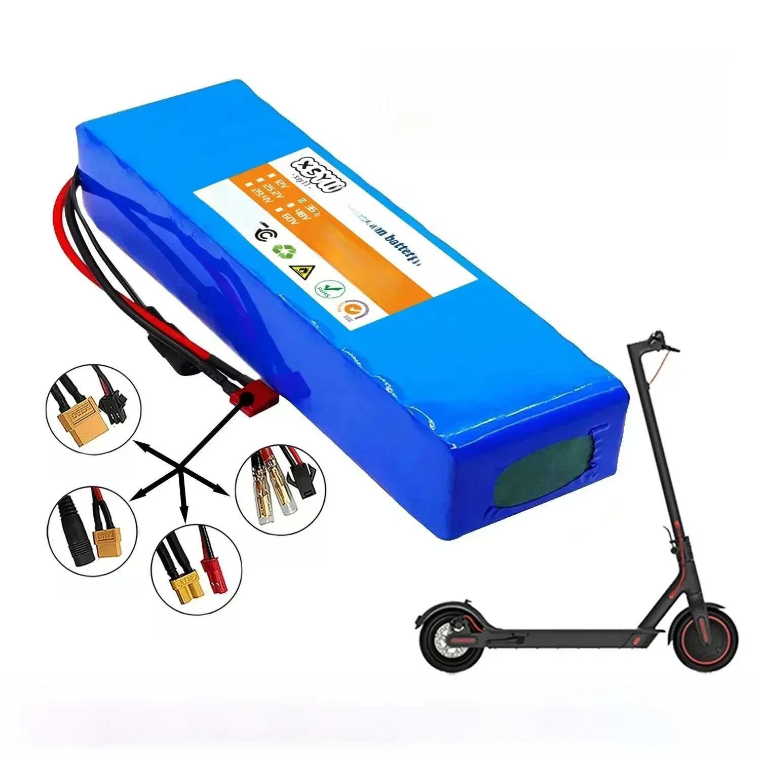 Batterie au lithium pour scooter électrique, 10S2P, 36V, 100000mAh, 500W