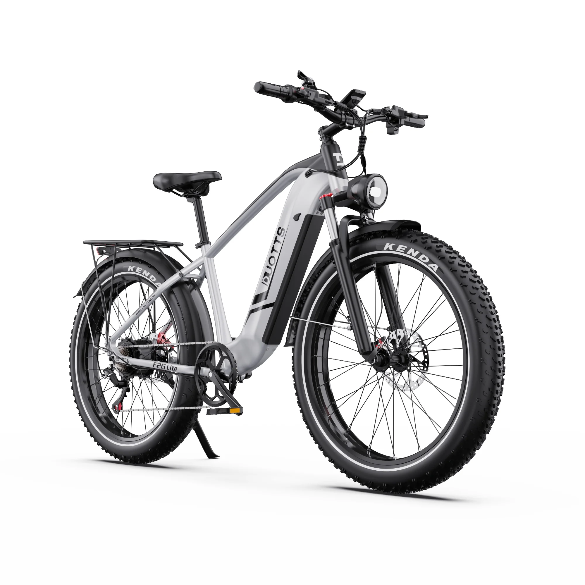 Imagen 7: Duotts F26 48V18ah batería de litio bicicleta de montaña eléctrica Motor doble sin escobillas 26 pulgadas suspensión completa freno hidráulico doble