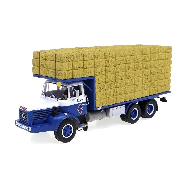 Salvat-Camion de transport en paille l'inventaire moulé sous pression, collection de camions et bus sans fascicule, échelle 1:43, neuf dans un emballage en blister d'origine, reproduction fidèle, 1970