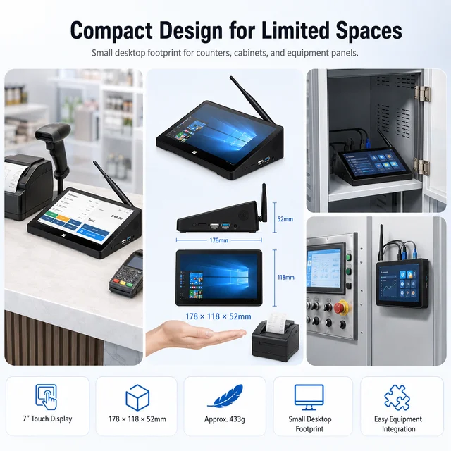 CENAVA H7S 7 Inch Touch Panel PC N3500 Win10 2GB 64GB PoE Industrial Computer For Kiosk Factory Control Touch Screen Mini PC 2 CENAVA H7S 7 Inch Touch Panel PC N3500 Win10 2GB 64GB PoE Industrial Computer For Kiosk Factory Control Touch Screen Mini PC 2