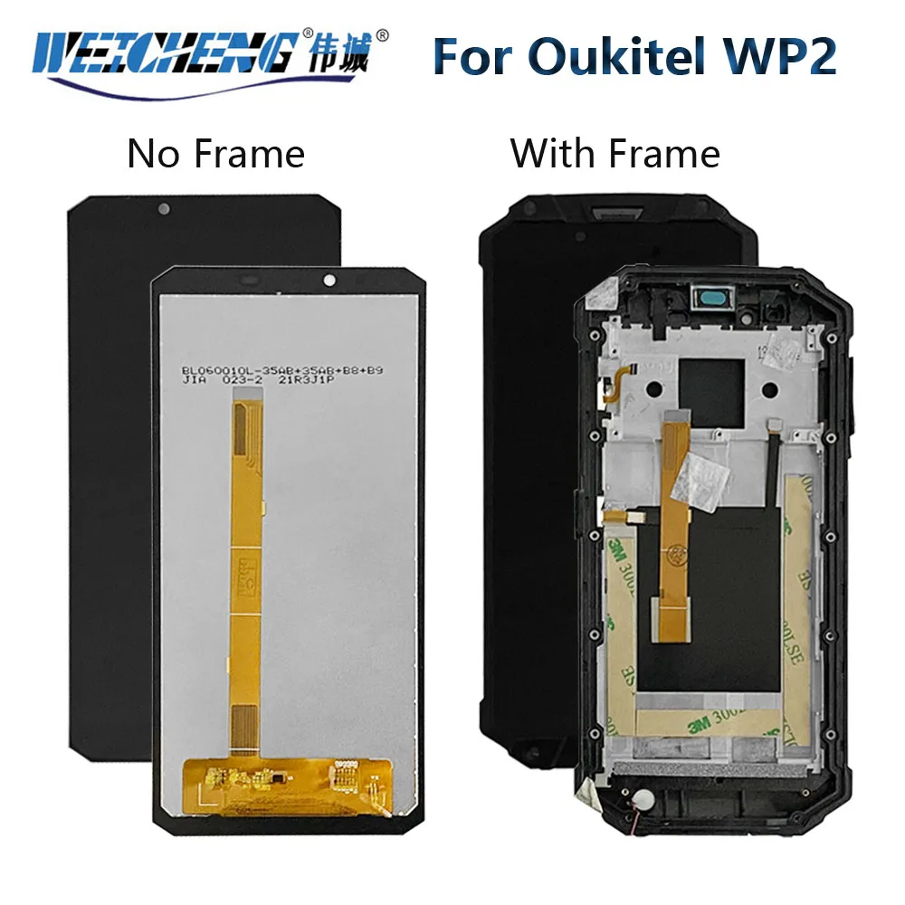 6.0\'\' LCD Display For Oukitel WP2 LCD Display Touch Screen Digitizer Assembly Original WP2 LCD Touch Digitizer With Frame Tools